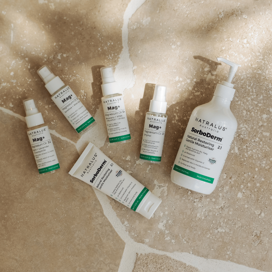 Sorboderm natural skincare to moisturise, restore, and gently cleanse sensitive skin