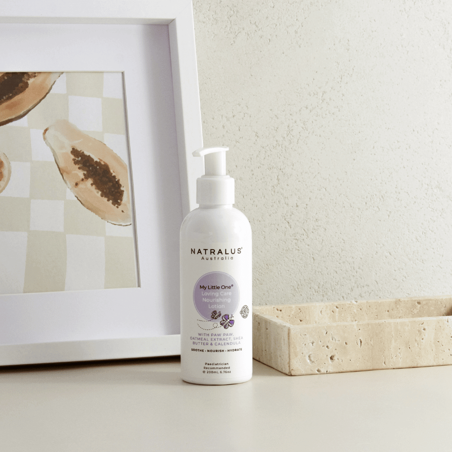 Certified organic nourishing lotion for babies – natural, dermatologically tested, safe for delicate and sensitive skin.