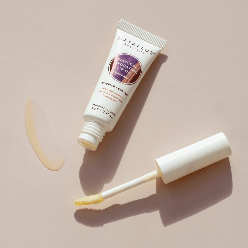 Natralus Natural Hydrating Lip Oil Treatment Original – Australian natural lip care with hyaluronic acid and botanical oils for soft, nourished, and hydrated lips.
