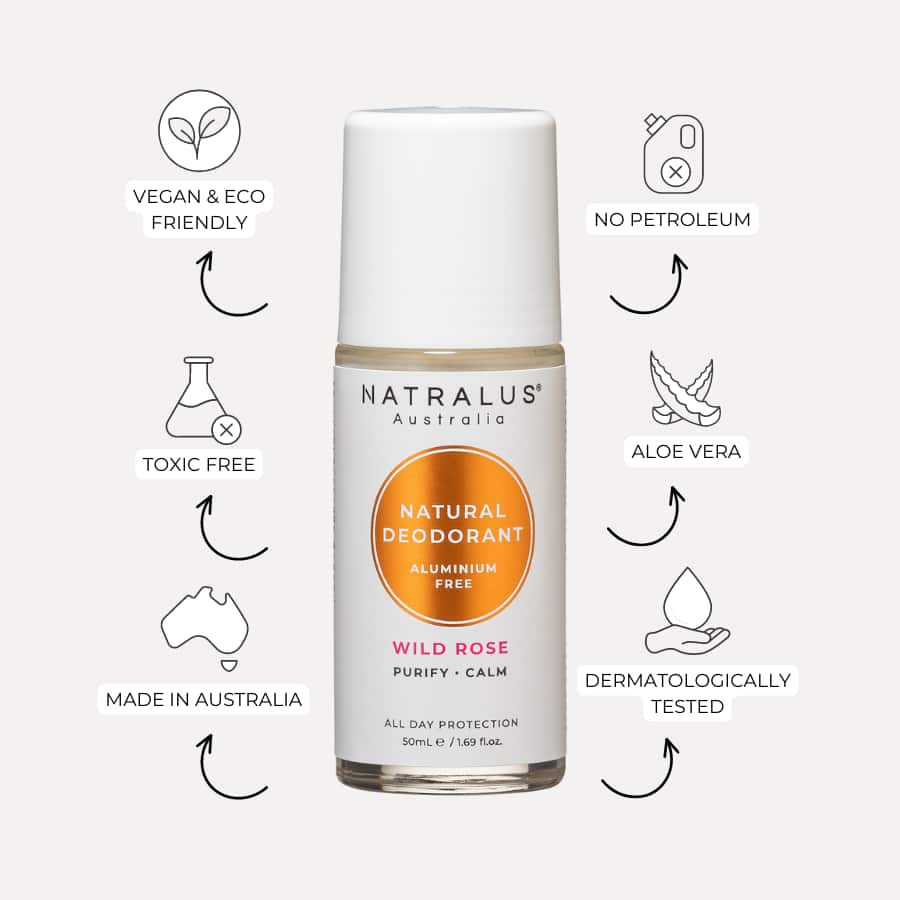 Wild Rose Natural Deodorant for all-day freshness without harsh chemicals - Aluminum Free
