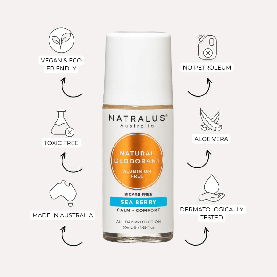 Natural Deodorant with Sea Berry for sensitive skin - Aluminum and Bicarb Free
