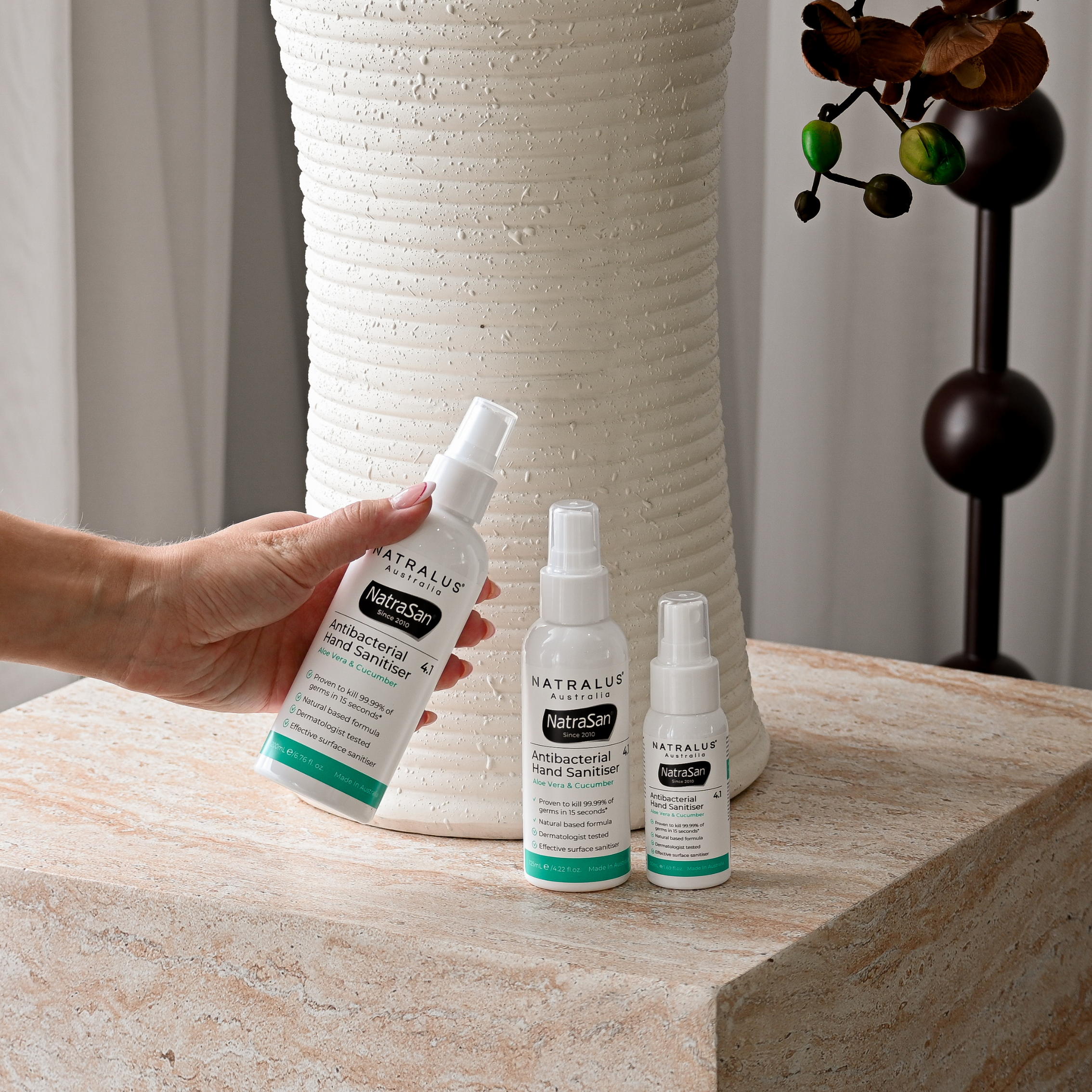 NatraSan Antibacterial Hand Sanitiser with Aloe Vera & Cucumber Spray 200ml