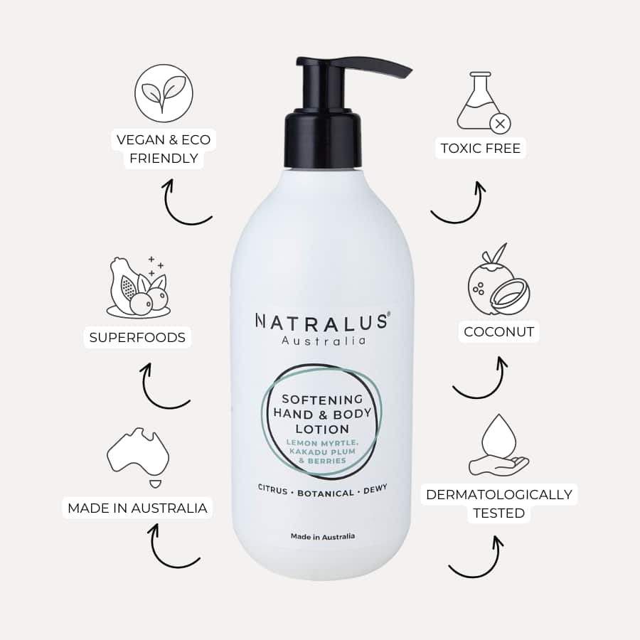 Softening Hand & Body Lotion - Lemon Myrtle, Kakadu Plum & Berries
