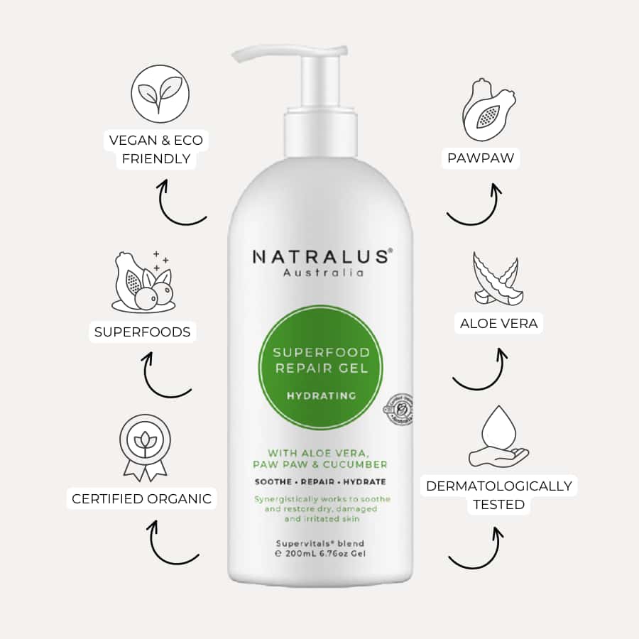 Natralus Superfood Aloe Vera Repair Gel - Certified Organic