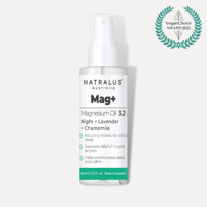 Magnesium Oil Spray 3.2 Night with Lavender and Chamomile for restful sleep