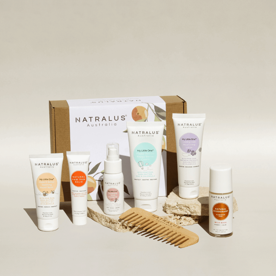 New mum and baby gift pack with natural skincare products Australia