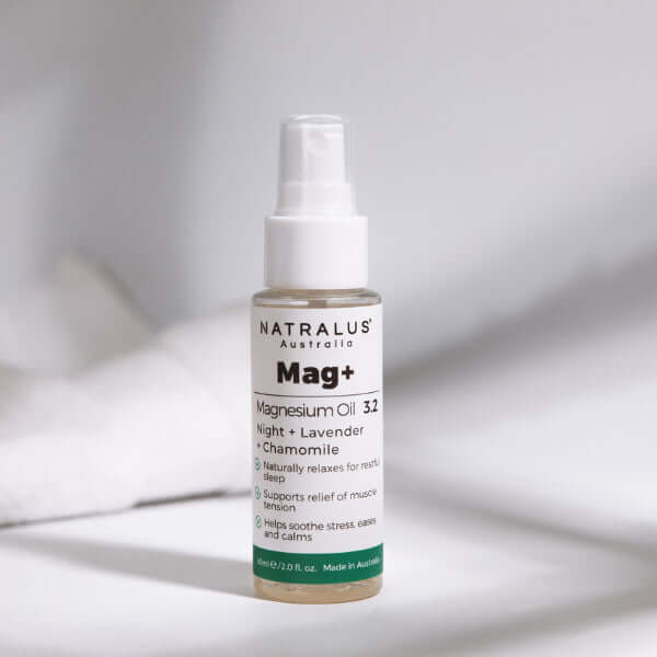 Magnesium Oil Spray 3.2 Night with Lavender and Chamomile for restful sleep