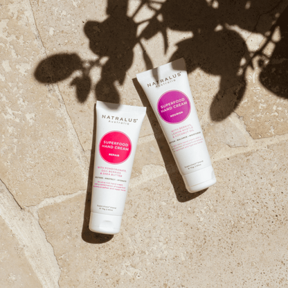 Travel-size nourishing hand cream – Natralus Superfood hand care for soft cuticles and nails