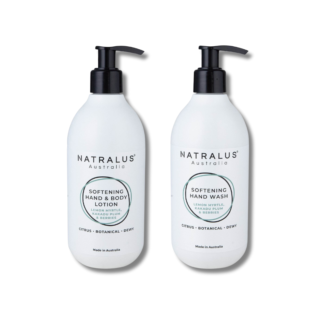 Natralus Softening Wash &amp; Lotion Duo – Lemon Myrtle, Kakadu Plum &amp; Berries natural hand wash and lotion in Australia